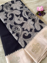 Black Semi Dola Silk Saree