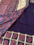 Ajrakh Modal Silk Saree