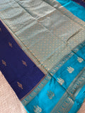 Navy Blue Georgette Crepe Silk Saree