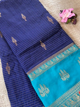 Navy Blue Georgette Crepe Silk Saree