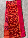 Orange Ikat Soft Silk Saree