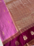 Pink Georgette Crepe Silk Saree