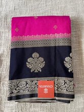 Rani Pink Premium Crepe Georgette Mysore Silk Saree