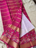 Pink Mysore Crepe Silk Saree
