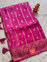 Pink Banarasi Crepe Silk Saree