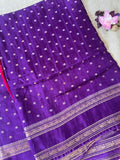 Purple Pure Viscose Crepe Saree