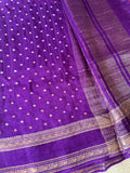 Purple Pure Viscose Crepe Saree