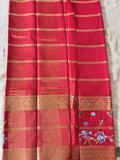 Red Mysore Crepe Silk Saree