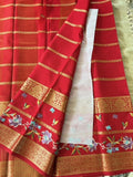 Red Mysore Crepe Silk Saree