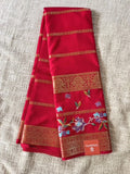 Red Mysore Crepe Silk Saree