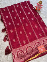 Red Banarasi Crepe Silk Saree