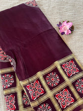 Wine Ajrakh Modal Silk Sree