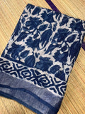 Linen Handblock Print Sarees