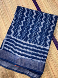 Linen Handblock Print Sarees