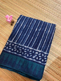 Pure Cotton Saree with Temple Border (Handblock Printed)