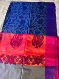 Blue Ikat Soft Silk Saree