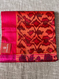 Orange Ikat Soft Silk Saree