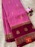 Pink Georgette Crepe Silk Saree