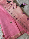 Muga Cotton Silk Saree With Embroidery