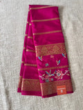 Pink Mysore Crepe Silk Saree