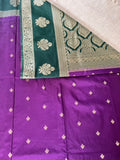 Purple Premium Crepe Georgette Mysore Silk Saree