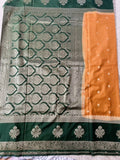 Mustard Yellow  Premium Crepe Georgette Mysore Silk Saree