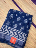 Linen Handblock Print Sarees