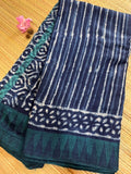 Pure Cotton Saree with Temple Border (Handblock Printed)
